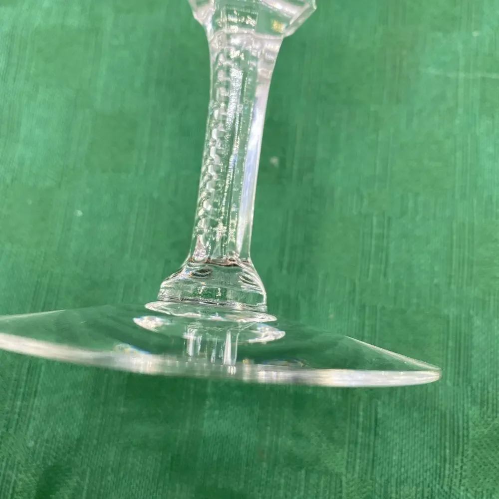 Stuart Minuet Cut Crystal Hand Blown Water Goblet Vertical Lines On Stem 6.5” T